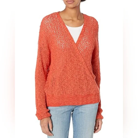 Billabong NWT orange Sweet Bliss wrap sweater size medium - Picture 4 of 15